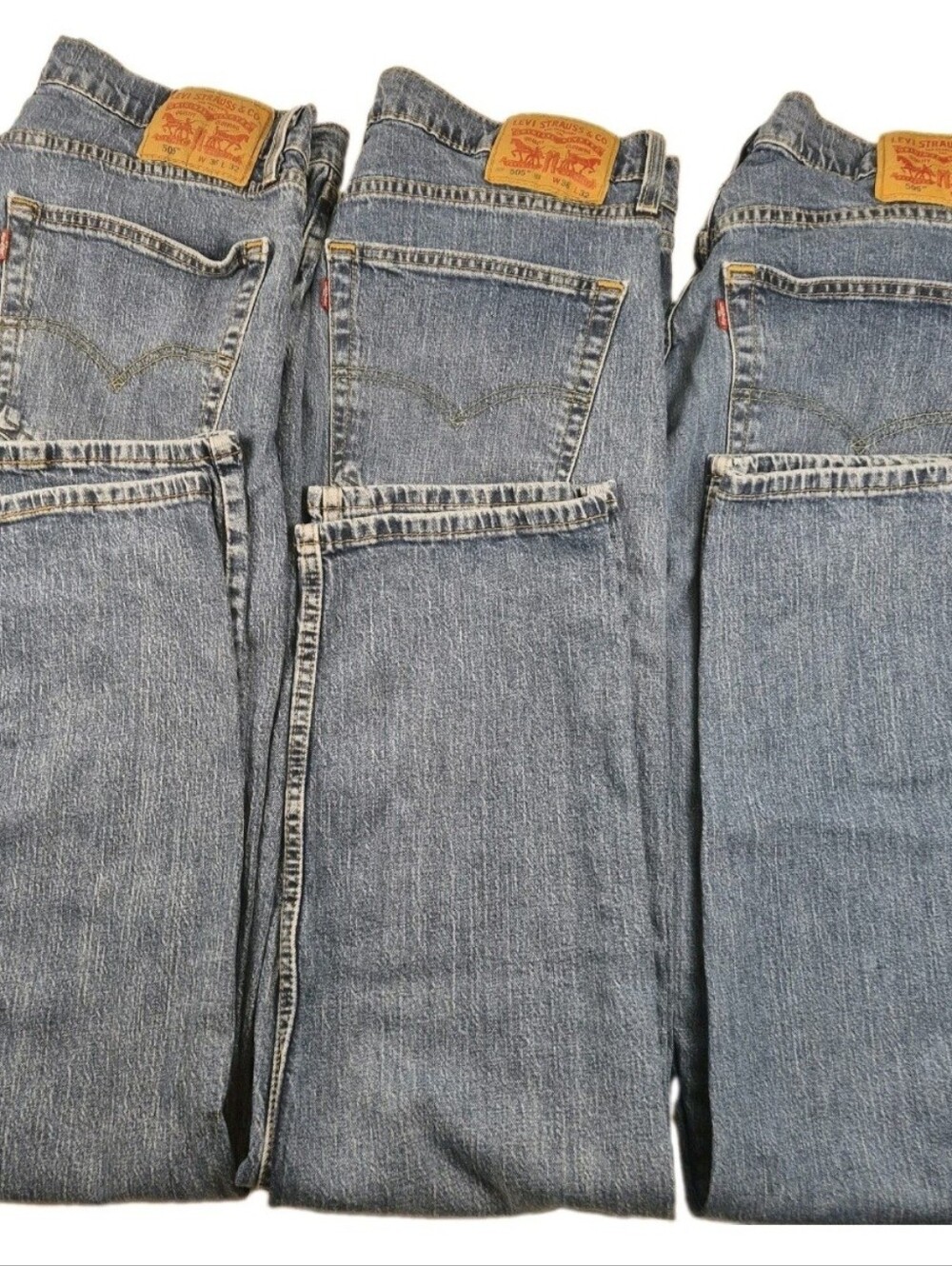 Lot Of 3 Levi's 505 Men's 34Wx32L Relaxed Fit Denim Jeans Great Cond